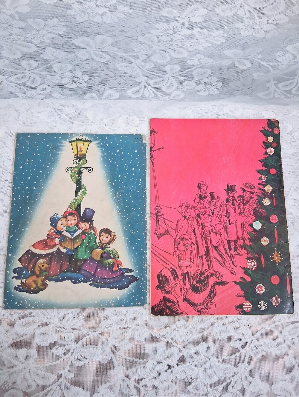 Vintage Whitman Christmas Carols Illustrated Music Books Voice Piano Guitar - Picture 2 of 16